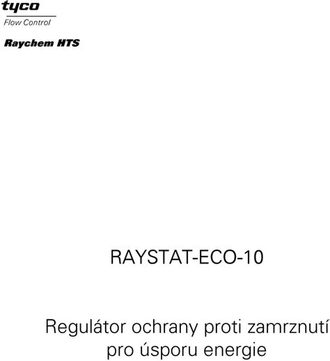 RAYSTAT-ECO-10. Regulátor ochrany proti zamrznutí pro úsporu …