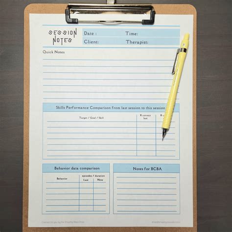 RBT Session Notes Behavior Analyst Resource Center