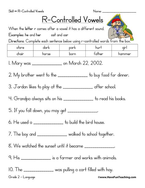 RControlled Vowels Word Hunt Worksheet Have Fun Teaching