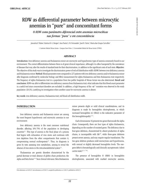 RDW as differential parameter between microcytic anemias in …