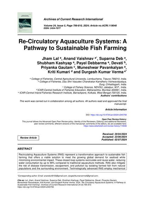 Re-Circulatory Aquaculture Systems: A Pathway to - raincitystudios.com