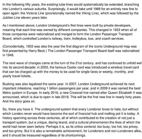 Reading Passage 1 A Brief History of London Underground - wintechmobiles.com