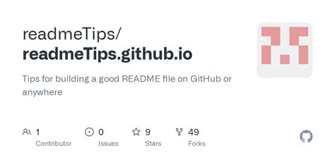 README Tips readmeTips.github.io