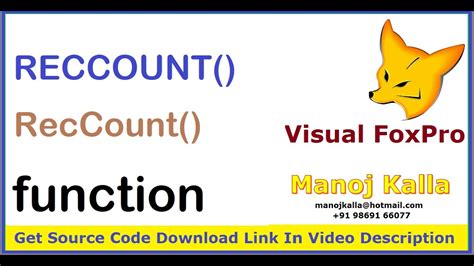 RECCOUNTfunction in visual foxpro function visual …