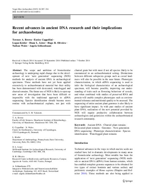 Recent advances in ancient DNA research and their ... - Springer - wintechmobiles.com