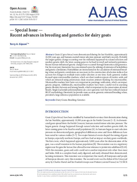 Recent advances in breeding and genetics for dairy goats - PMC - raincitystudios.com