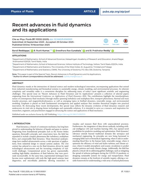 Recent Advances in Fluid Dynamics and Its Applications - muktibox.com