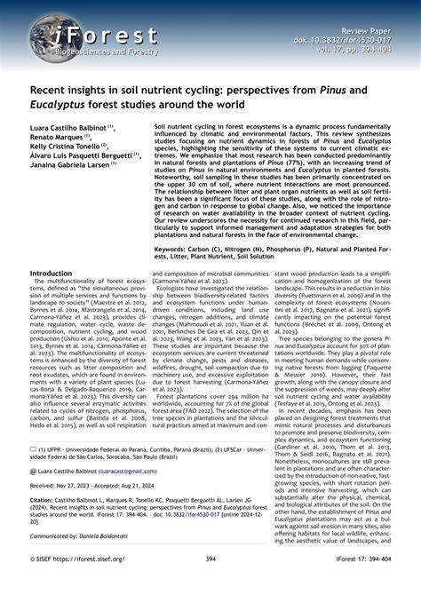 Recent insights in soil nutrient cycling: perspectives … - raincitystudios.com
