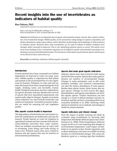 Recent insights into the use of invertebrates as indicators of habitat ... - raincitystudios.com