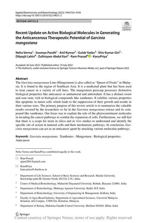 Recent Update on Active Biological Molecules in Generating the ... - raincitystudios.com