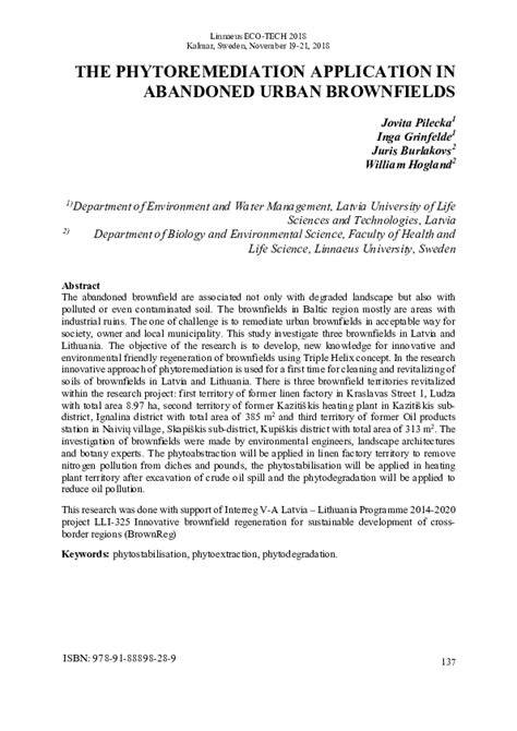 Reclamation of urban brownfields through phytoremediation: Implications ... - raincitystudios.com