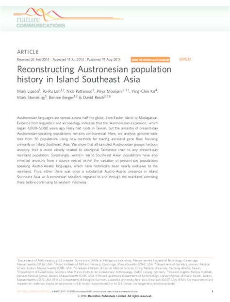 Reconstructing Austronesian population history in Island ... - Nature - wintechmobiles.com