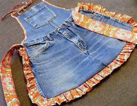 Recycle Old Blue Jeans into a Fun Apron - raincitystudios.com