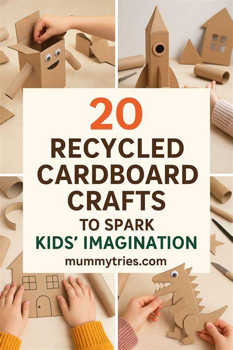 Recycled Cardboard Crafts for Kids - Upcycle Art - raincitystudios.com