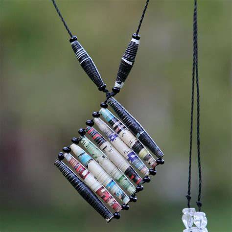 Recycled Glass Bead Pendant Jewelry at NOVICA - raincitystudios.com