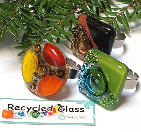 Recycled Glass Jewelry Handmade fused - raincitystudios.com