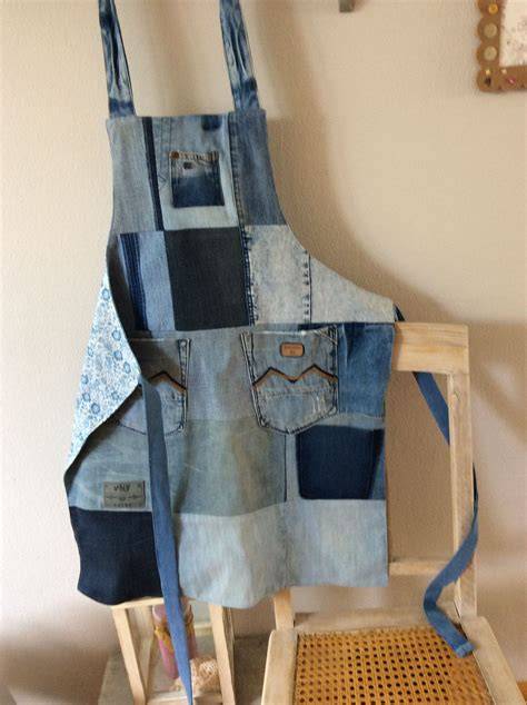 Recycled Jeans Apron - Etsy - raincitystudios.com