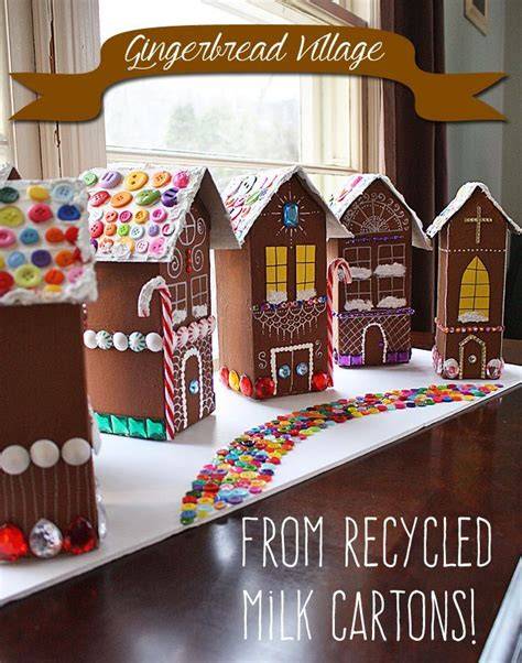 Recycled Village of Gingerbread Houses - Crafts by … - raincitystudios.com