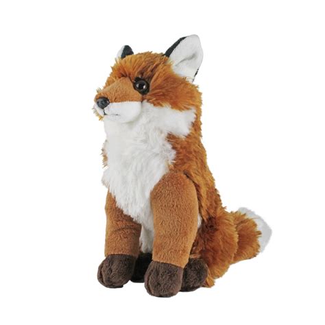 RED FOX PLUSH REALISTIC FLOPPY BEANS GINGHAM BOW …