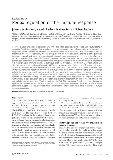 Redox regulation of the immune response - muktibox.com
