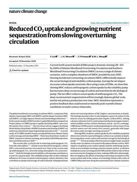 Reduced CO2 uptake and growing nutrient sequestration from slowing ... - raincitystudios.com