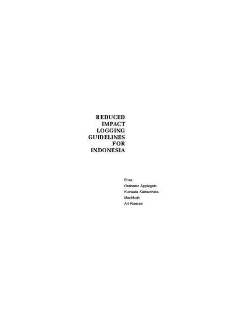 Reduced impact logging guidelines for Indonesia - CIFOR-ICRAF - raincitystudios.com