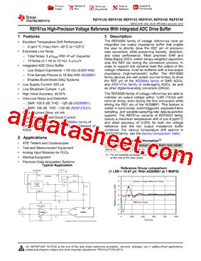 REF6133 데이터 시트, 제품 정보 및 지원 TI.com