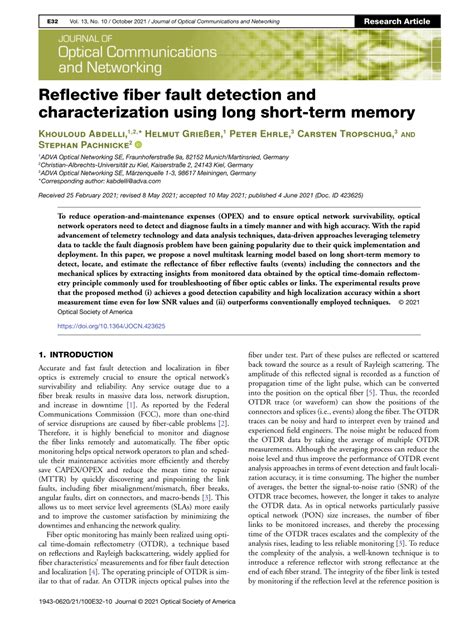 Reflective fiber fault detection and characterization using long short ... - coolestguyplanet.net