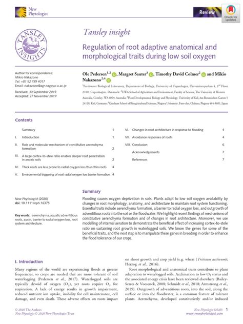 Regulation of root adaptive anatomical and ... - New … - muktibox.com
