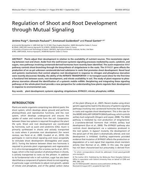 Regulation of Shoot and Root Development through … - raincitystudios.com