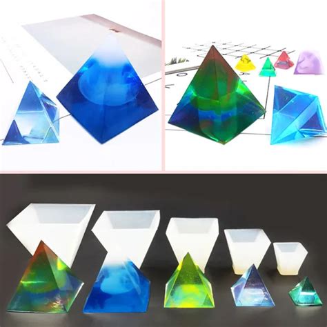 RELAND SUN Pyramid Cube Triangle Mirror Crystal Silicone Mold …