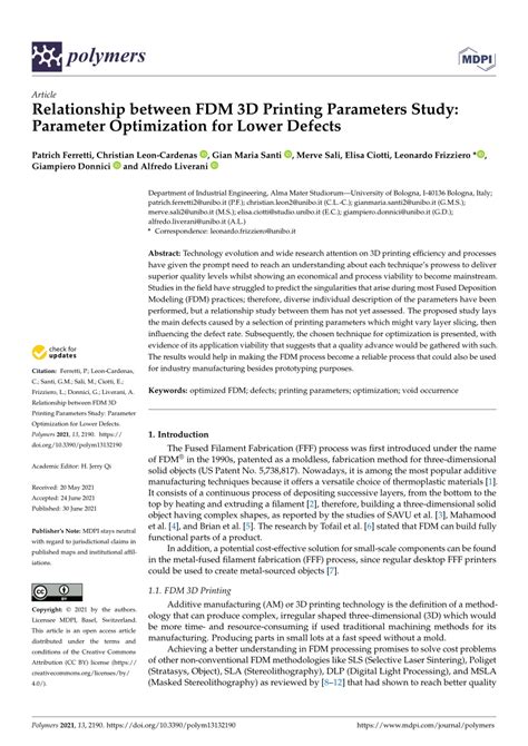 Relationship between FDM 3D Printing Parameters Study ... - ICH GCP - muktibox.com