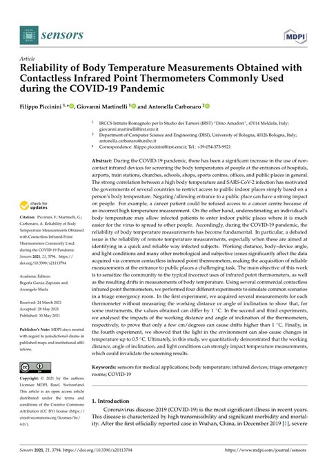 Reliability of Body Temperature Measurements Obtained with Contactless ... - coolestguyplanet.net