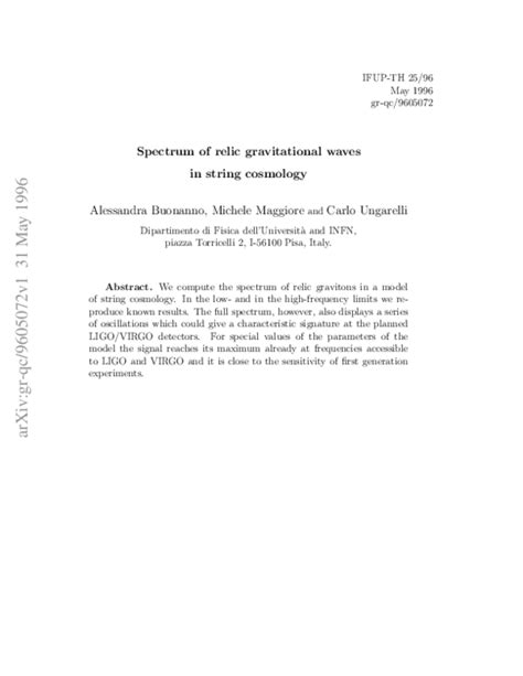 Relic gravitational waves from string cosmology - Semantic Scholar - muktibox.com