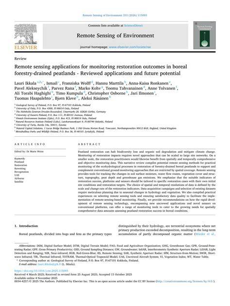 Remote sensing applications for monitoring restoration outcomes in ... - raincitystudios.com
