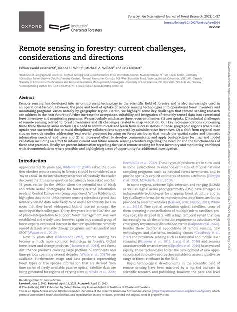 Remote sensing in forestry: current challenges, considerations and ... - raincitystudios.com