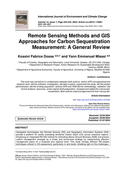 Remote Sensing Methods and GIS Approaches for Carbon Sequestration ... - raincitystudios.com