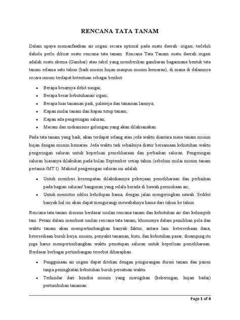 Rencana Tata Tanam Tahunan Irigasi | PDF | Sains - raincitystudios.com