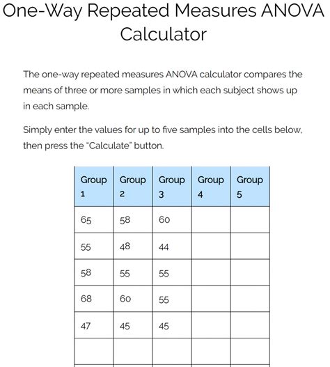 Repeated measures ANOVA calculator - multiple … - wintechmobiles.com