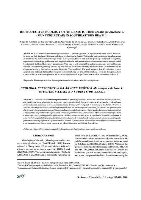 Reproductive ecology of the exotic tree Muntingia calabura L ... - raincitystudios.com