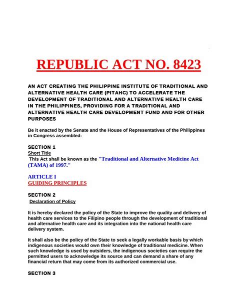 REPUBLIC ACT NO. 8423 - AN ACT CREATING THE PHILIPPINE