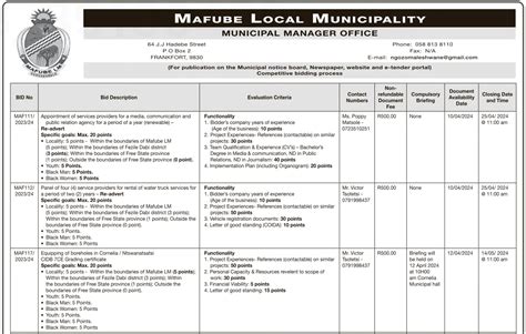 REQUEST FOR PROPOSAL - A PANEL OF SERVICE PROVIDERS …