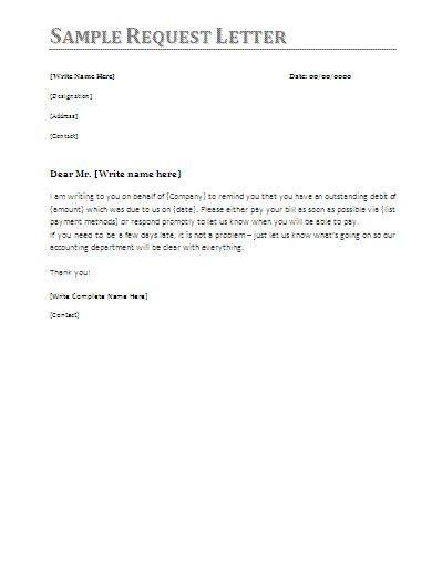 REQUESTING LETTER OF sample in Word and Pdf formats