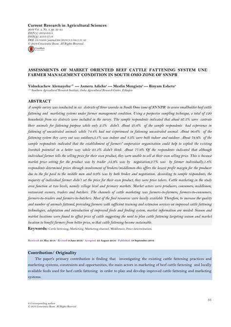 Research Article Characteristics of the cattle fattening system and ... - raincitystudios.com