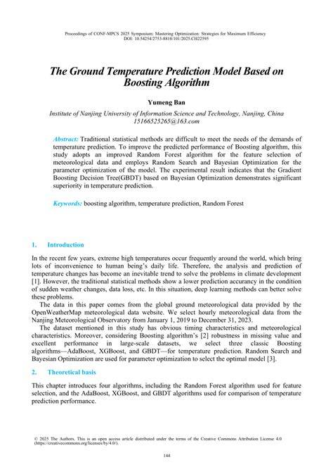 Research on a Temperature Prediction Model for Meteorological Data ... - coolestguyplanet.net
