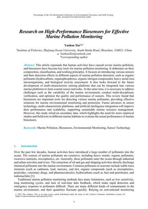 Research on High-Performance Biosensors for Effective Marine Pollution ... - raincitystudios.com