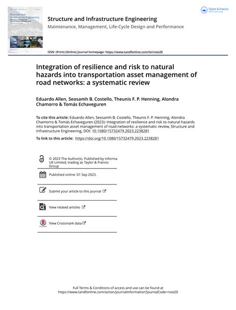 Resilience of Road Transportation Networks under Hydrological … - wintechmobiles.com