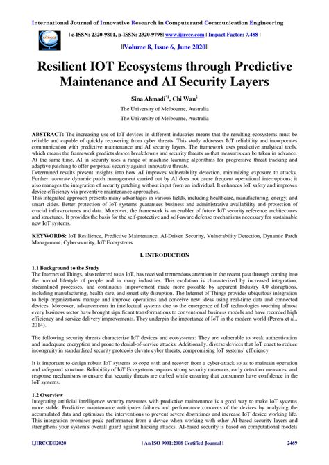 Resilient IOT Ecosystems through Predictive Maintenance and AI Security ... - coolestguyplanet.net