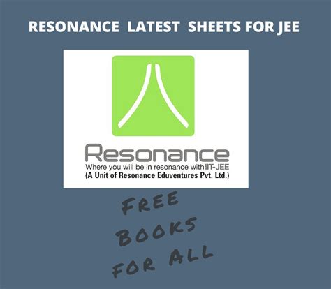 RESONANCE LATEST SHEETS FOR JEE - Blogger