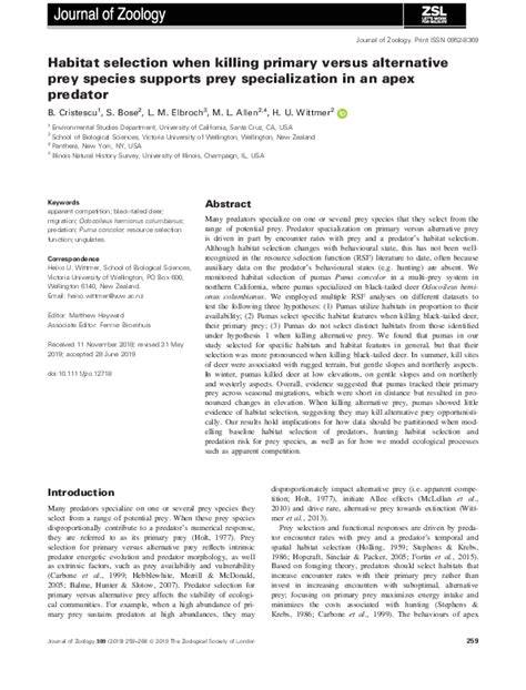Resource selection in an apex predator and variation in response to ... - raincitystudios.com